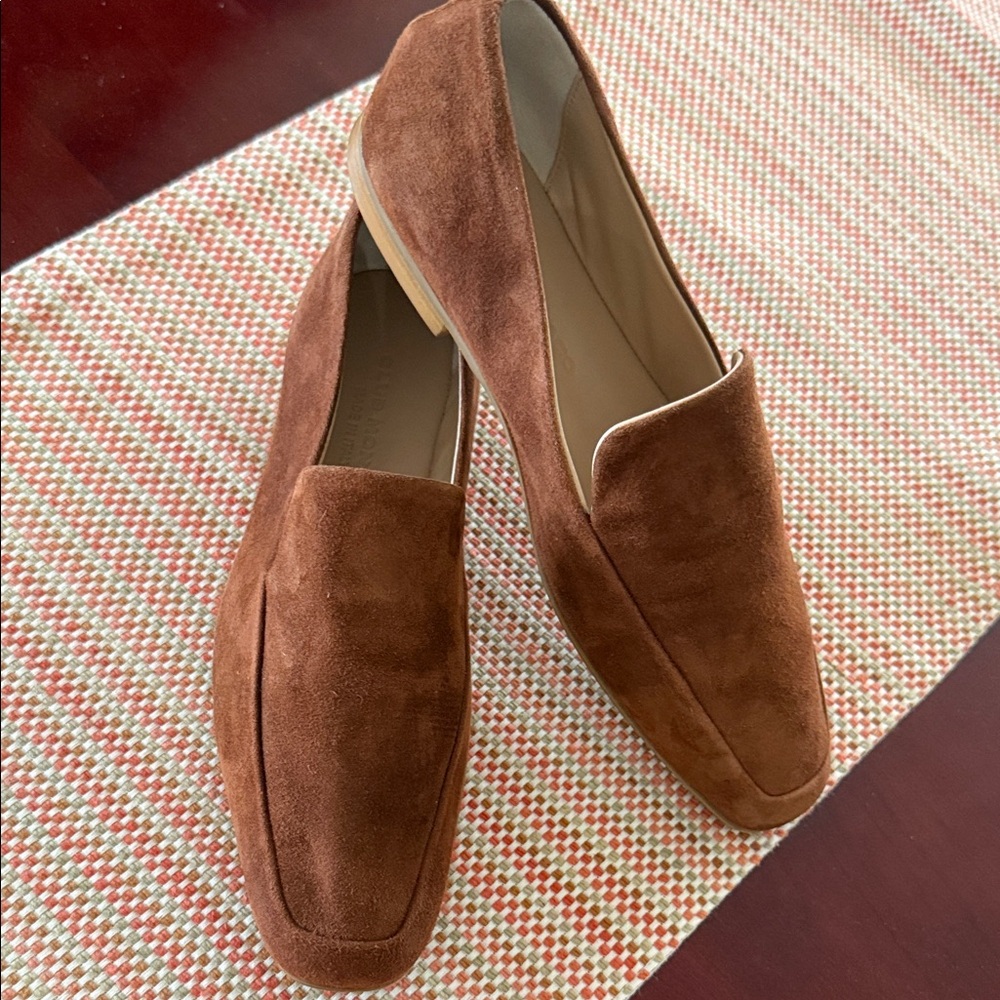 NWOT, Club Monaco Chestnut Suede Flats
